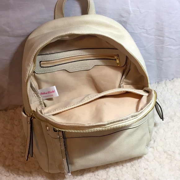 MELLOW WORLD VEGAN LEATHER LACEY BEIGE BACKPACK PURSE🎒 - Picture 7 of 13
